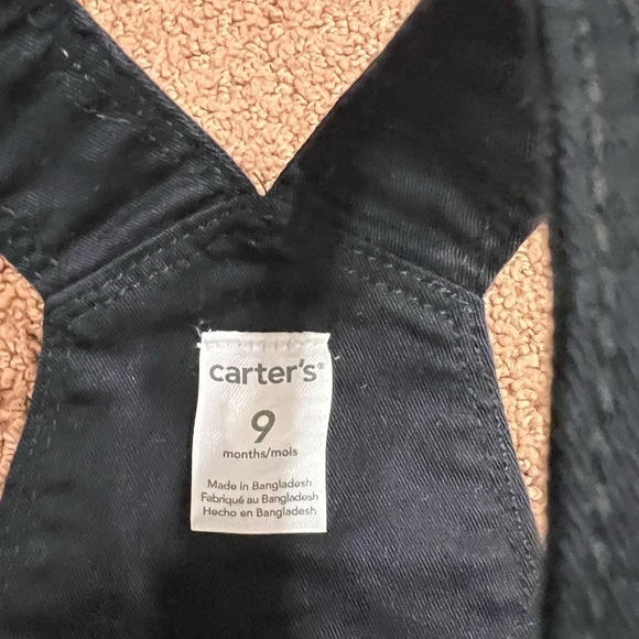 Carters’s Girls Black Overalls Size 9 Months - Picture 2 of 3